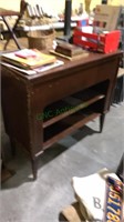 Console cabinet converted to a display shelf, 35