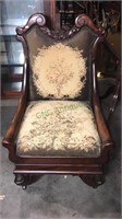 Antique mahogany empire side chair, 24 inches