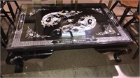 Oriental dragon mother of pearl cocktail table