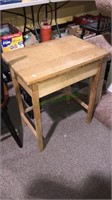 Antique oak student desk with pull out writing