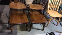 Pair of cherry step back in tables, 23 19 x 27,