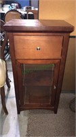 Cabinet one drawer over one door with glass and