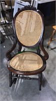 Victorian cane seat and back rocking chair, (955)