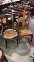Cane seat rocking chair, cane seat side chair,