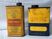 Firezone & Golden Fleece quart oil tins