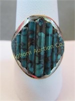 Native American Ring Size 9.5 Turquoise & Sterling