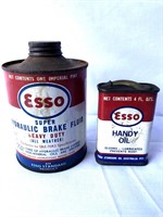 Esso pint brake fuild  tin & handy oiler