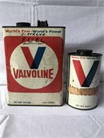 Valvoline 1 gallon & quart oil tins