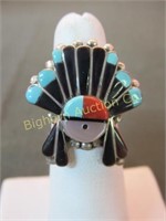 Native American Ring Size 4.25 Sterling Silver