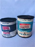 2 x Ampol 1 lb grease tins