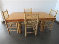 Log Style Table w/ 4 Chairs