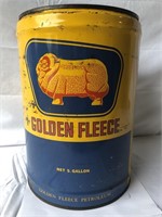 Golden Fleece 5 gallon oil drum