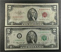 1953 $2 LT & 1976 $2 FRN