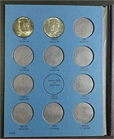 2 1964 Kennedy Halves & bag of US & Canadian coins