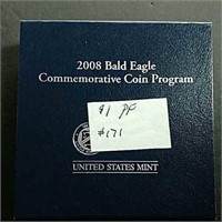 2008  Bald Eagle Proof Comm. Silver Dollar
