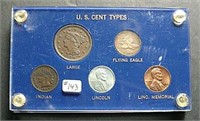 US. Cent 5 coin Type set