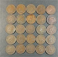 Bag of 25 Indian Head Cents  AG thru F
