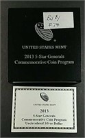 2013 Generals Unc. Commemorative Silver Dollar