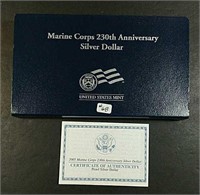 2005 Marine Corps Proof Comm. Silver Dollar