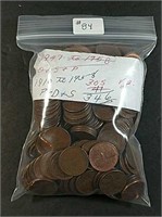 Bag of 346 Lincoln Cents  1910 thru 1958  VG