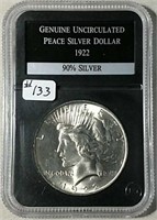 1922  Peace Dollar  Unc.