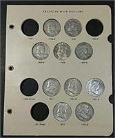 Littleton Album with 34  Franklin Half dollars