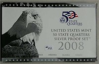 2008  US. Mint Silver State Quarters Proof set