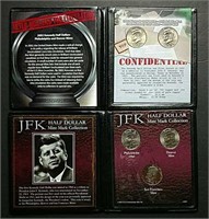 4  First Commemorative Mint Dollars & Halves