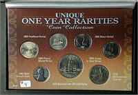 Unique one year rarities 7 coin collection