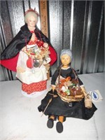 Artist Folk Art Peddler Doll - (Two)  Kitchen Pedd