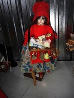 Artist Folk Art Peddler Doll - China Faces Househo