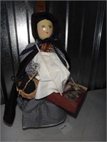 Artist Folk Art Peddler Doll - Hitty? Pots & Pans