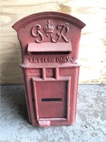 Original early cast iron letter box