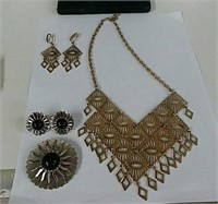Sarah Coventry Necklace, Brooch, Earrings