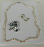 Marvella Pearls,Coro Brooch and Earrings