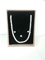 Faux Pearl Set Necklace,Earrings,and Ring