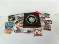 NASCAR Racing Ornament (1)and Pins(12)