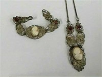 Cameo necklace and bracelet