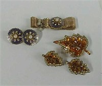 Kramer Bracelet, Earrings, Brooch (2 sets)