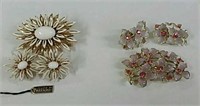 Trifari and Sarah Coventry brooch & earring sets