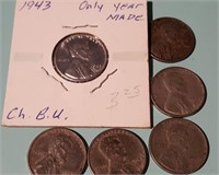 1943 Steel Pennies (6) - One looks like very fine