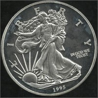 1995 Fine Silver Dollar Coin  1 pound .999