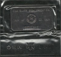 Troy Ounce Bar .999 Silver - Royal Canadian Mint