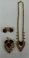 Necklace,Earrings,Brooch Set