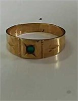 10K gold ring, band with small stone