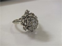 14 carat White Gold diamond ring, size 6
