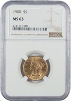 Certified 1900 $5.00 Liberty Gold.