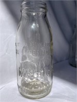 Genuine embossed Mobiloil quart oil bottle