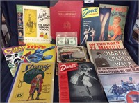 Vintage magazines and music sheets, Sold American