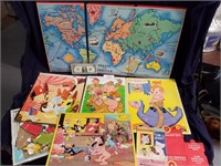 Vintage children's puzzles wooden and